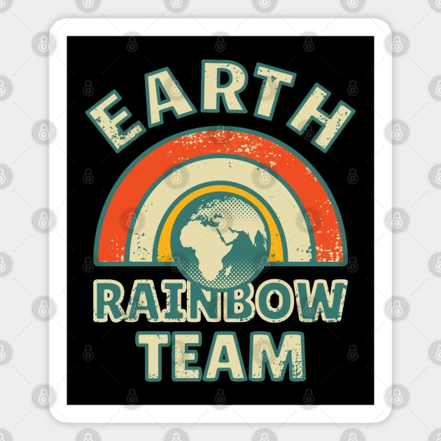 Earth Rainbow Team | Retro Colors Magnet by dkdesigns27